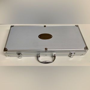 GRILL JOY 24 Piece SILVER Barbecue Grilling Meat Cooking Tool Utensil Kit Case